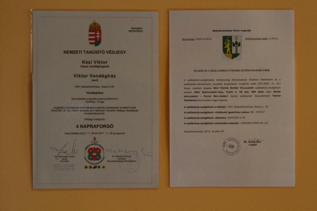 Viktor Vendeghaz Es Apartmanhaz Baktaloranthaza Экстерьер фото
